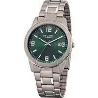 Regent Titanuhr F1681, Quarzuhr, Armbanduhr, Damenuhr, Herrenuhr, analog, Tag