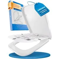 Lobenswerk WC-Sitz Toilettendeckel mit Absenkautomatik, Klodeckel, Klobrille, SoftClose, antibakteriell, UV-beständig, inkl. Installationsschablone