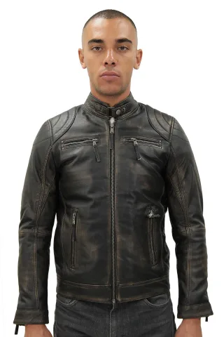 Herren Moto Leder Bikerjacke-Taiwan