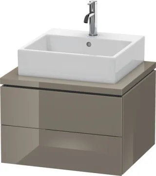 Duravit L-Cube Konsolenwaschtischunterbau wandhängend Flanell Grau Hochglanz 620x547x400 mm - LC5815 LC581508989