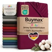 Buymax Spannbettlaken Babybett Kinderbett 60x120cm 70x140cm, Jersey 100% Baumwolle, Gummizug: Rundumgummi, (1 Stück), bis 15 cm Matratzenhöhe, weich, atmungsaktiv, hautfreundlich
