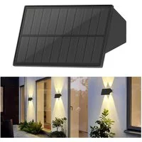 ZMH Außen-Wandleuchte 1/2/4 Wandlampe Warmweiß 3000K Solarlampen Up And Down Light für Außen, LED fest integriert, Warmweiß, Schwarz, 3000K Warmweiß, LED Außenwandleuchten, 2W
