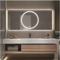Muxing Badmöbel-Set Waschbecken-Set mit Sinterstein-Becken, Spiegel & Unterschrank YT, (Set)