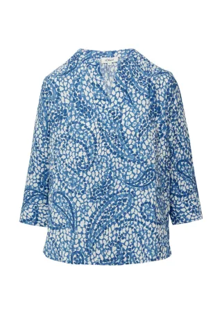 s.Oliver Red Label - Strukturierte Tunikabluse mit 3/4-Ärmeln blau - Gr. - 40