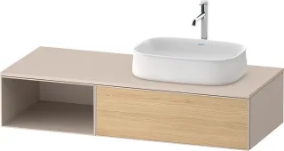 Duravit Zencha Konsolenwaschtischunterbau wandhängend Natur Eiche & Taupe Matt & Supermatt 1300x550x ZE4819030830000