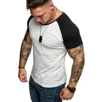 Amaci&Sons T-Shirt SALEM Basic Raglan T-Shirt mit Rundhalsausschnitt Herren Basic Raglan Shirt mit Rundhalsausschnitt
