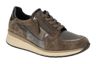 Gabor 76.307.62 Damen Halbschuhe Sneaker Braun bronce/mohail k Bequeme K-Weite