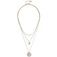 Next Kette mit Anhänger 3-reihige Halskette mit Blumendekor (1-tlg)