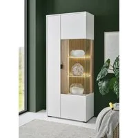 Home affaire Vitrine Hudson, Stauraumvitrine in moderner Trendfarbe, Griffe aus Metall (Schwarz), Höhe 180 cm
