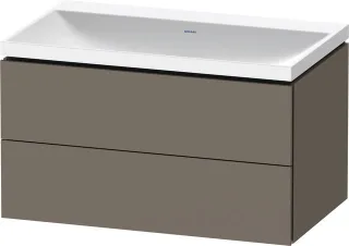 Duravit L-Cube c-shaped Set wandhängend Flanell Grau Seidenmatt 800x480x480 mm - LC6951N90900000 LC6951N90900000