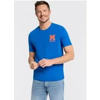 MUSTANG Rundhalsshirt Alex Logo Brust normale Passform, Kurzarm-Design, lässiger Stil