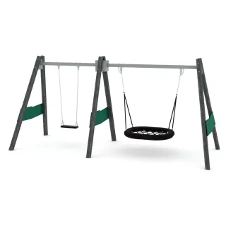 PRO Glade Nestschaukel & Flachsitz - Öffentlicher Spielplatz für 8 Kinder - 120 cm Durchmesser - Robustes 90x90 mm Design - Sicher & Langlebig - Wickey