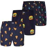HAPPY SHORTS Boxer Funny Motives - hochwertige Shorts mit verschiedenen Motiven (3-St) American Boxershorts - breiter Komfortbund - witzig, bunt und bequem