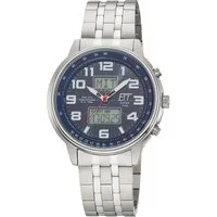 ETT Funkchronograph Hunter EGS-11733-32M, Armbanduhr, Solar, Herrenuhr, Edelstahlarmband, analog, digital