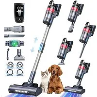 Grenintol Akku-Hand-und Stielstaubsauger Akkustaubsauger 85000Pa/65Min, Staubsauger Kabellos mit AUTO-Sensor, beutellos, 1,8‑l‑Staubbehälter, 5 Saugstufen, selbststehend, Anti-Tangle, abnehmbarer Akku, LED-Düse