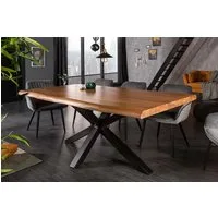 riess-ambiente Esstisch MAMMUT 180cm natur/schwarz - Akazie, Baumkante, Sterngestell, handmade (Einzelartikel, 1-St), Industrial Design & bis zu 8 Personen – ideal für Dein Loft-Esszimmer