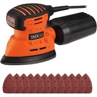 TACKLIFE Multischleifer, 130W 12000RPM mit 12 Schleifpapieren, 3m Netzkabel