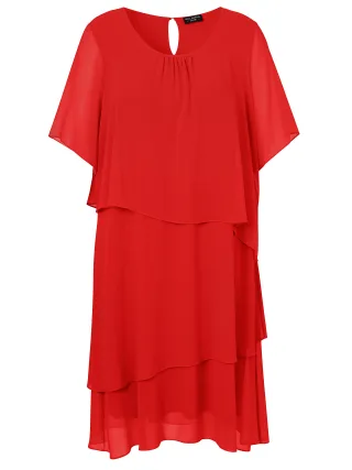 VIA APPIA DUE - Kleid Rundhals 1/2 Arm tomate - Gr. - 44