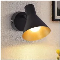 Nettlife Wandstrahler Innen Schwarz Vintage E14 Industrial Retro Deckenspot Metall Flurlampe, Schwenkbar 330°, LED wechselbar, für Schlafzimmer Ankleidezimmer