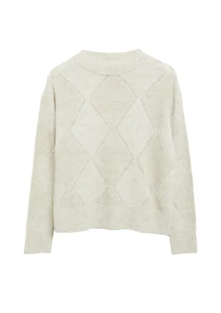 s.Oliver BLACK LABEL - Pullover mit Strickmuster beige - Gr. - 46
