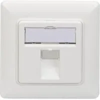 Leerdose für Keystone Module, 1x RJ-45, Anschlussdose weiß, 45° Auslass