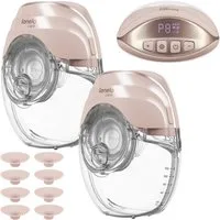 lionelo Elektrische Milchpumpe FIDI FREE SLIM DUO, Set, 2 Laktatoren + 4 Trichtergrößen + Zubehör, DUO/Set mit 2 Laktatoren/Hands-free/3-phasig/≤40 dB/USB-C