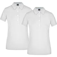 James & Nicholson Poloshirt Doppelpack Klassisches Damen Polohemd JN969 (Doppelpack, 2 Stück) mit konfektioniertem Kragen in Kontrastoptik