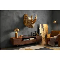 riess-ambiente Wanddekoobjekt RHINO 60cm gold – Nashorn-Skulptur, handmade, Deko-Figur (Einzelartikel, 1 St), stilvolles Statement-Accessoire – ideal für Sideboard oder Wohnbereich