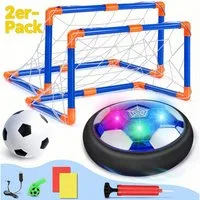 POPOLIC Spielball Spielball Fussball Kinder Spielzeug Set, Air Power Fußball (mit Bunte LED-Leuchten, 2-St., USB-Aufladung Hover Ball, Indoor Football Kinderspielzeug), Fußballspielzeug, Lernspielzeug für Jungen und Mädchen ab 3 Jahren