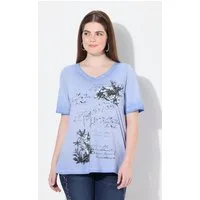 Ulla Popken T-Shirt T-Shirt Edelweiß Classic V-Ausschnitt Halbarm