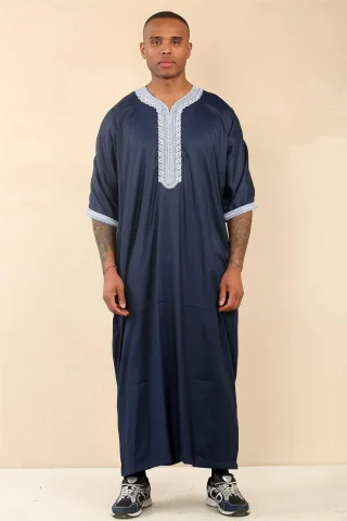 Blaue marokkanische Thobe Jubba Robe für Herren Eid Djellaba Gandoura