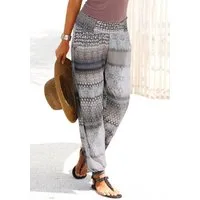 Buffalo Strandhose aus angenehmer Viskose mit Alloverdruck, leichte Sommerhose, Relax-Jerseyhose, Schlupfhose