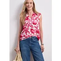 STREET ONE Shirttop Sommertop mit Kragen und floralem Allover-Print