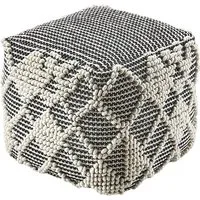 Kobolo Sitzwürfel Sitzpouf Pouf RAJA aus Baumwolle - mit Muster (1 Stück, Nachhaltig)