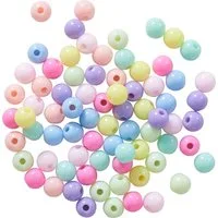 Rico Design Bastelperlen Rainbow Pastell, 80 Stück