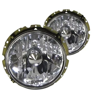 Scheinwerfer Klarglas Chrom Links + Rechts für VW Golf 1 + Carbio