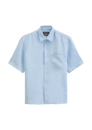 Marc OPolo Casual - Kurzarm-Hemd regular Dusted Blue - Gr. - L