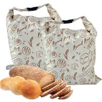 Agger Brottasche 2er Set Brotbeutel Leinen-Baumwolle, BRØT 43x33cm, Brotsack, (2-tlg), wiederverwendbar, Brottasche waschbar zur Brotaufbewahrung