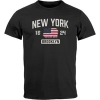 Neverless Print-Shirt Herren T-Shirt New York Brooklyn Print USA Flagge Fashion Streetstyle mit Print