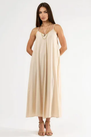 V-Ausschnitt Midi-Unterkleid