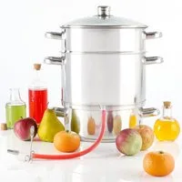 Gräfenstayn Entsafter - Dampfentsafter Edelstahl Induktion 15 L – Entsaftertopf Set, Rostfrei 18/10 mit 2 Ablaufschläuchen aus hygienischem Silikon!