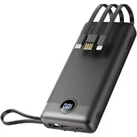 VEGER 20 000mAh (Micro + Typ C + iPhone) schnelles Aufladen Schwarz Powerbank