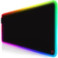 Titanwolf Gaming Mauspad RGB Mousepad 800 x 300 x 3 mm, LED Multi Color XL Tischunterlage, rutschfest, abwaschbar, Geschwindigkeit & Präzision, Emblem rot