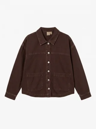 VERO MODA - VMJAMIE LS DENIM SHACKET MIX GA NOOS Chocolate Torte - Gr. - XS
