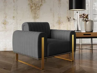 Sessel Designersessel VALERIE in Stoff Elisa Velvet Anthrazit