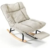 BlingBin Schaukelstuhl mit Fußstütze, verstellbar Rückenlehne, Schaukelsessel, Relaxsessel (Lesesessel, 1 St), Relaxstuhl, Gepolsterter sessel, Cord, bis 120 kg
