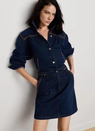 Pepe Jeans Apparel - W11 ANNI SKIRT BRODERIE DENIM - Gr. - M