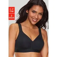petite fleur by Lascana Soft-BH (Packung, 2 Stück) ohne Bügel, Baumwoll-Qualität – ideal für große Größen, bequemer BH