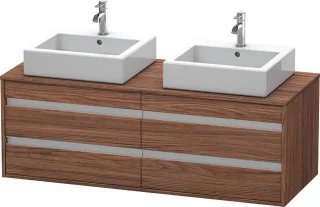 Duravit Ketho Konsolenwaschtischunterbau wandhängend Nussbaum dunkel Matt 1400x550x496 mm - KT6657B2 KT6657B2121