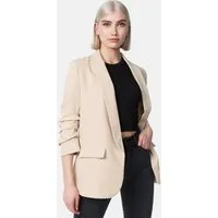 Rayshyne Kurzblazer PM-22 (Stylischer Sakko Business Blazer Gerafften Ärmeln in Einheitsgröße)